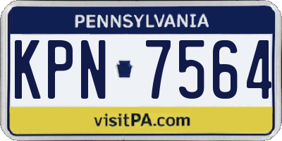 PA license plate KPN7564