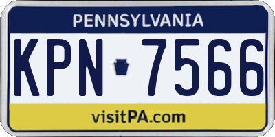 PA license plate KPN7566