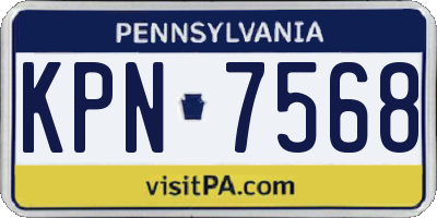 PA license plate KPN7568