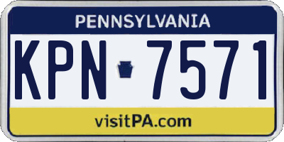 PA license plate KPN7571