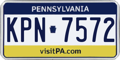 PA license plate KPN7572
