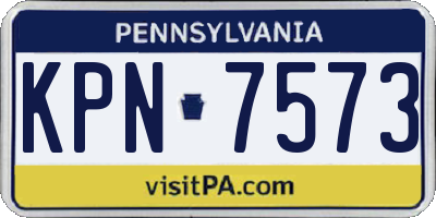 PA license plate KPN7573