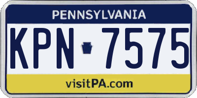 PA license plate KPN7575