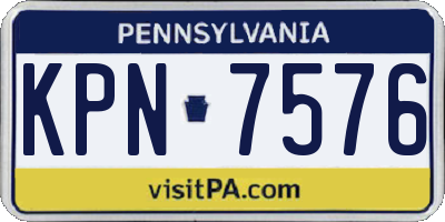 PA license plate KPN7576