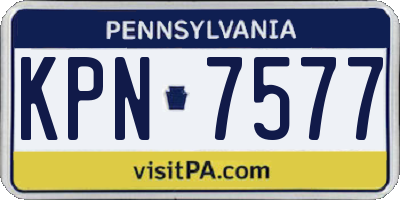 PA license plate KPN7577