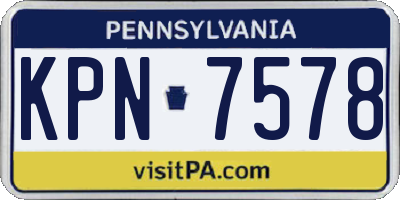 PA license plate KPN7578