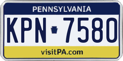 PA license plate KPN7580