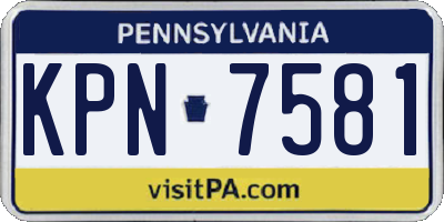 PA license plate KPN7581