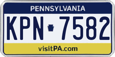 PA license plate KPN7582