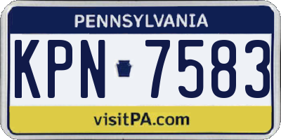 PA license plate KPN7583