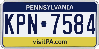 PA license plate KPN7584