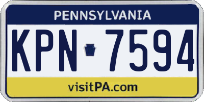 PA license plate KPN7594