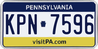PA license plate KPN7596