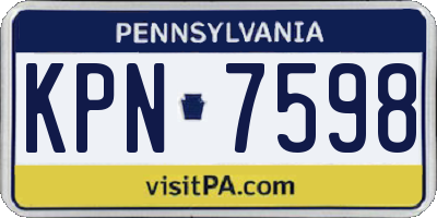 PA license plate KPN7598