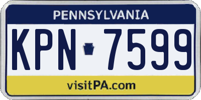 PA license plate KPN7599