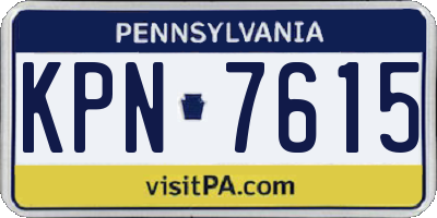 PA license plate KPN7615