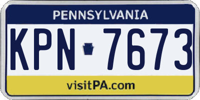 PA license plate KPN7673
