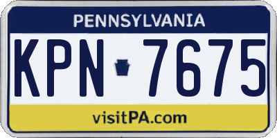 PA license plate KPN7675
