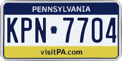 PA license plate KPN7704