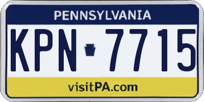 PA license plate KPN7715