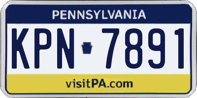 PA license plate KPN7891