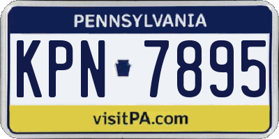 PA license plate KPN7895