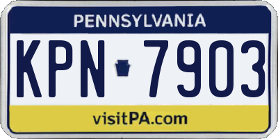 PA license plate KPN7903