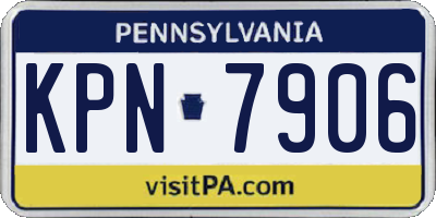 PA license plate KPN7906