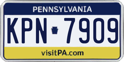 PA license plate KPN7909