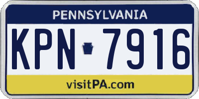 PA license plate KPN7916