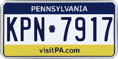 PA license plate KPN7917