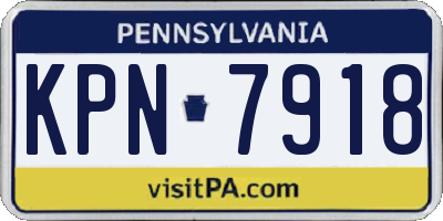 PA license plate KPN7918