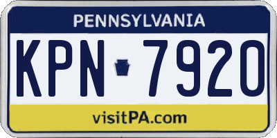 PA license plate KPN7920
