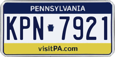 PA license plate KPN7921