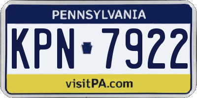 PA license plate KPN7922