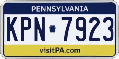 PA license plate KPN7923