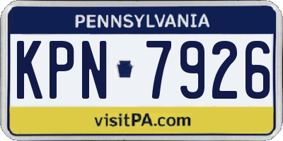 PA license plate KPN7926