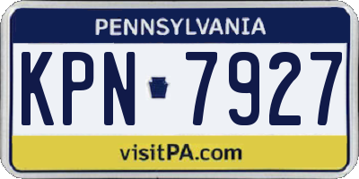 PA license plate KPN7927
