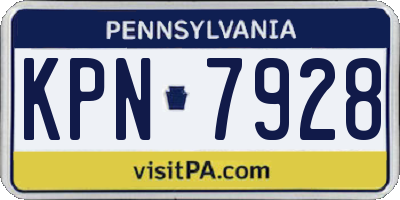 PA license plate KPN7928