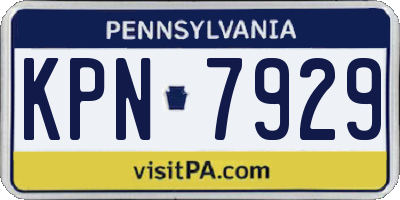 PA license plate KPN7929