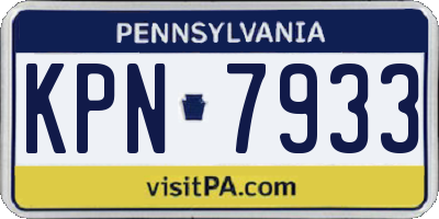 PA license plate KPN7933