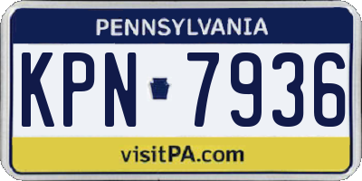 PA license plate KPN7936