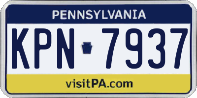 PA license plate KPN7937