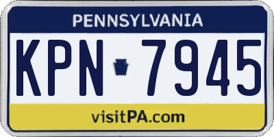PA license plate KPN7945