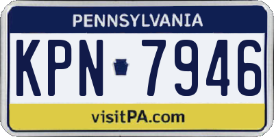 PA license plate KPN7946
