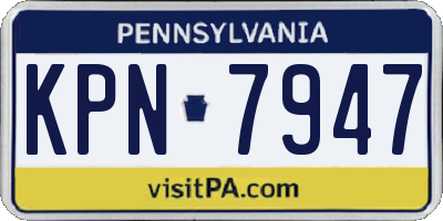 PA license plate KPN7947