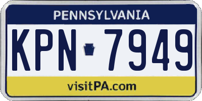 PA license plate KPN7949