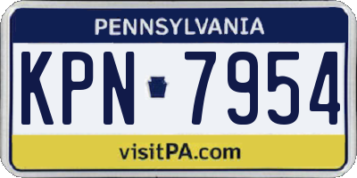 PA license plate KPN7954