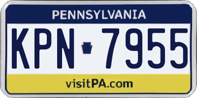 PA license plate KPN7955