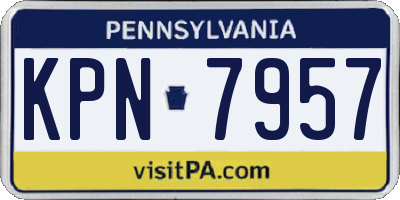 PA license plate KPN7957